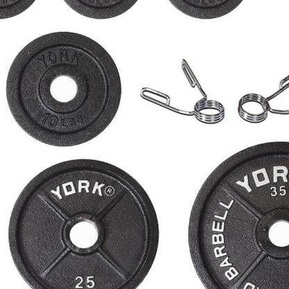 York Barbell Legacy Cast Iron Precision Milled Olympic Plate Set (300lb)