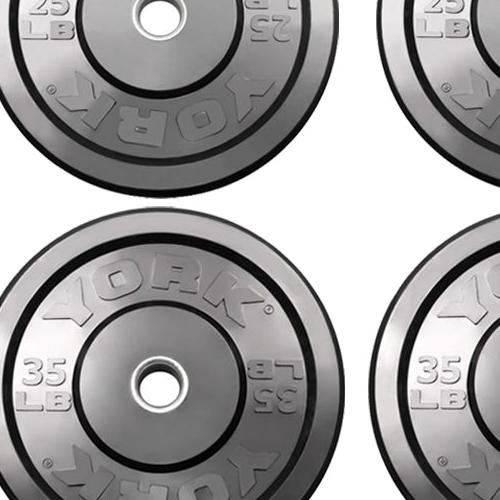 York Barbell Rubber Training Bumper Plate Set