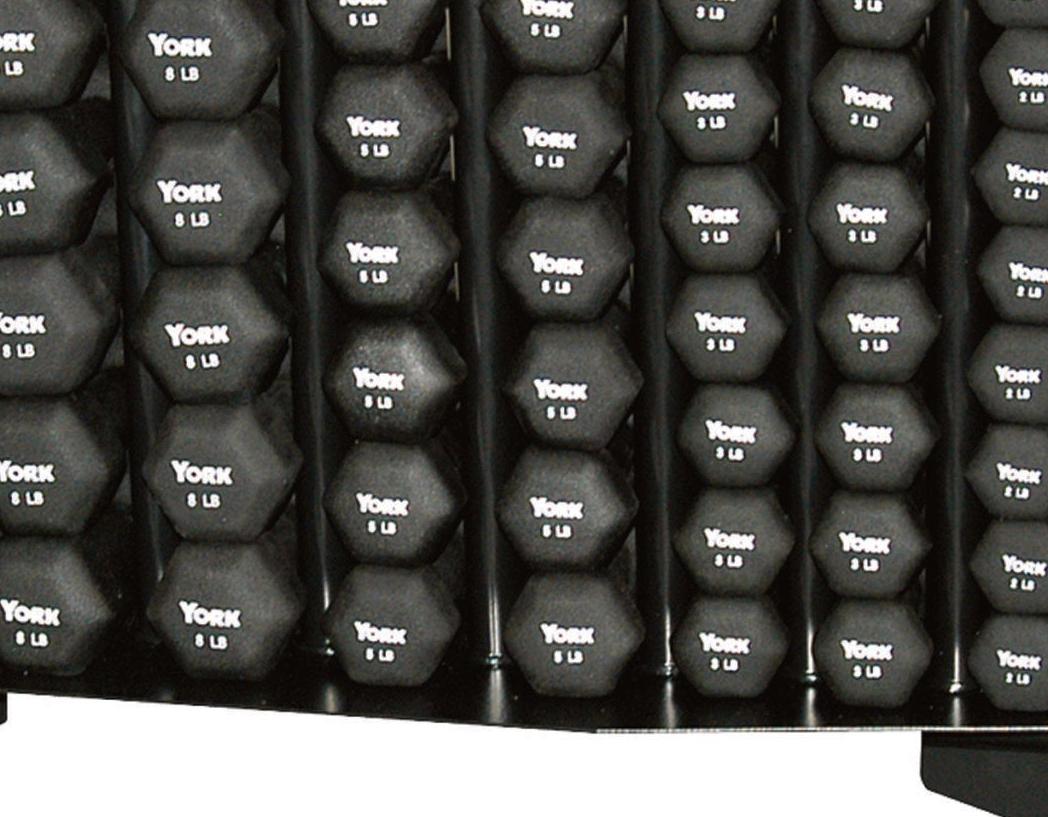 York Barbell Neoprene Hexagon Fitbell Club Pack with Rack