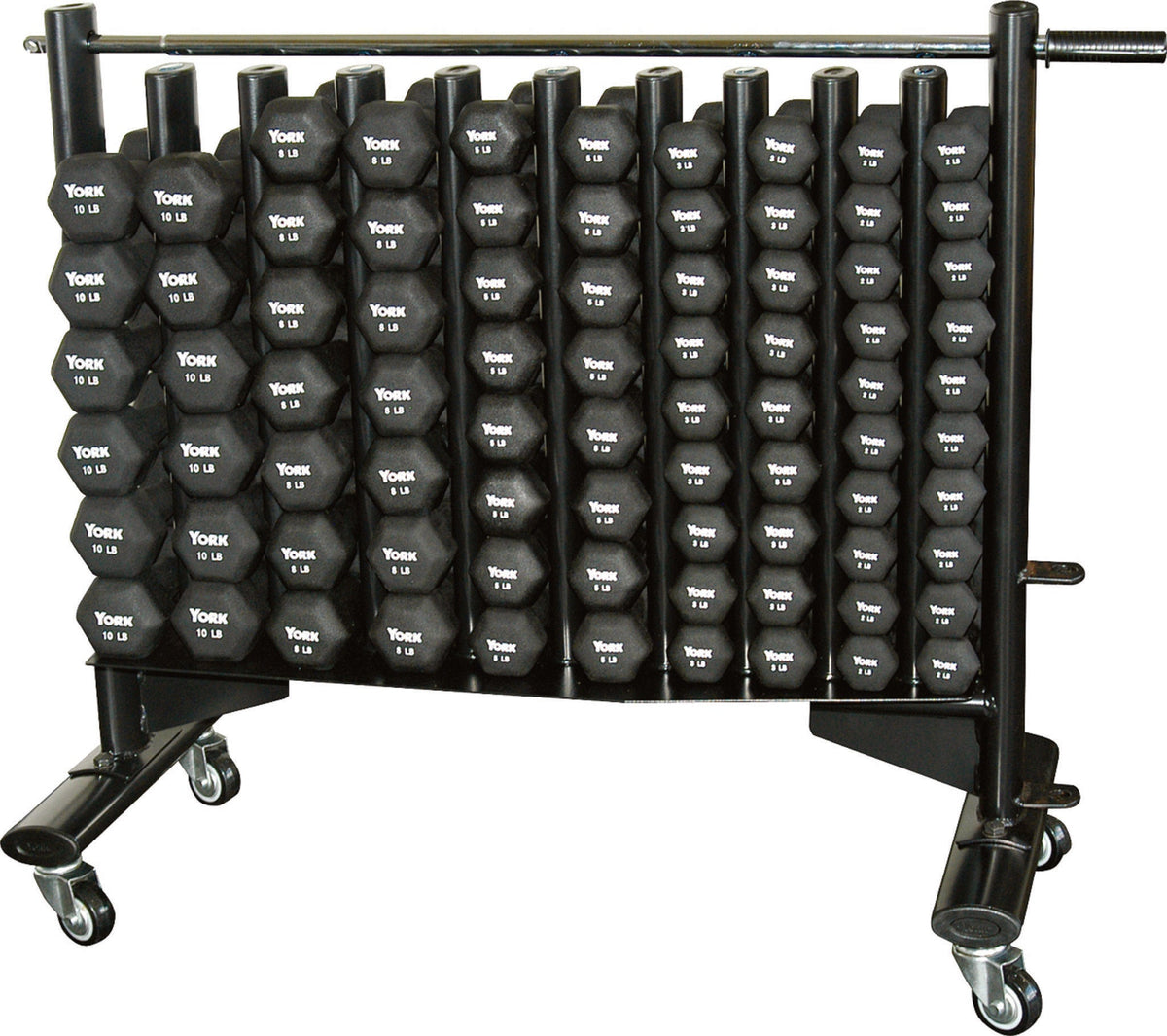 York Barbell Neoprene Hexagon Fitbell Club Pack with Rack