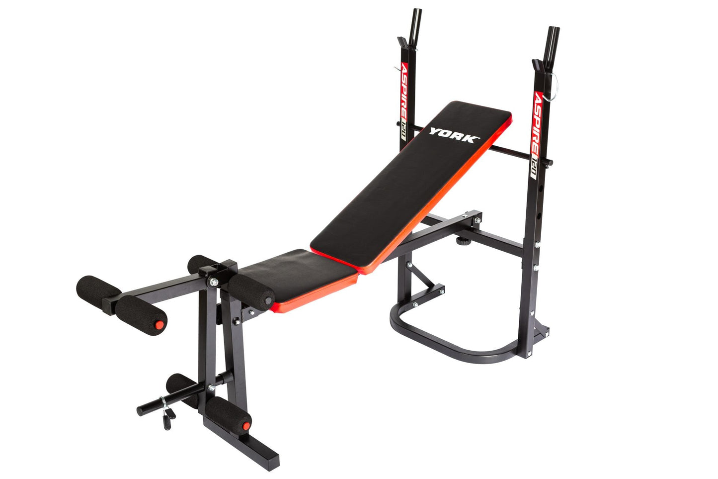 York Barbell Aspire 120 Flat to Incline/Folding Bench with Leg Curl