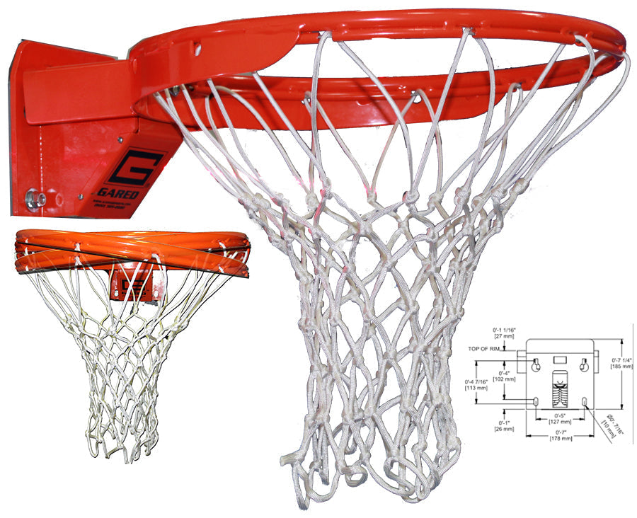 Gared Multi-Directional Breakaway Rim with Nylon Net