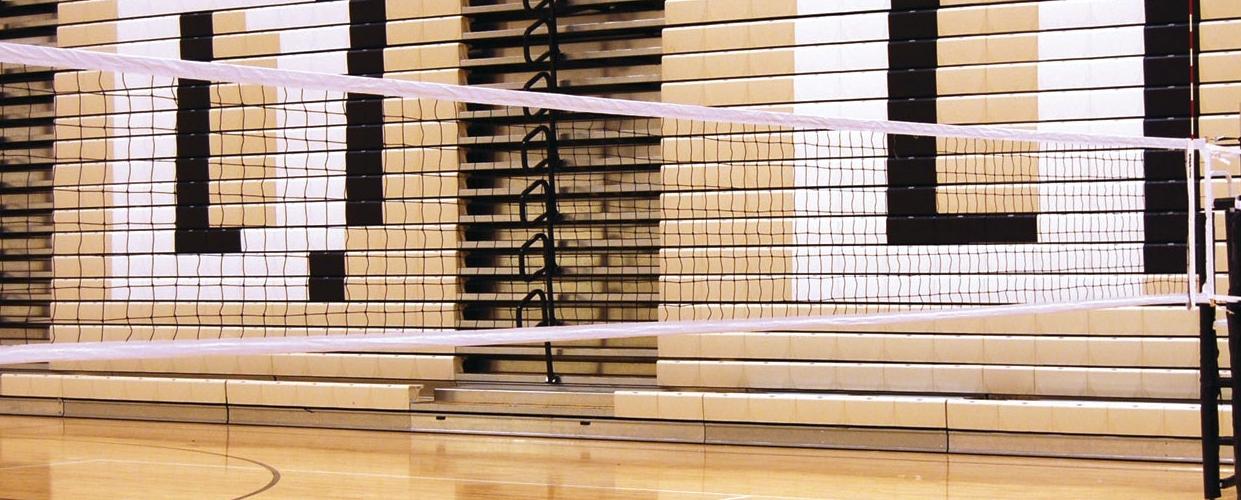 Gared Rallyline Scholastic Aluminum One-Court Volleyball System Less Sleeves and Covers