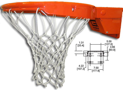 Gared Collegiate International Breakaway Rim with Tube Tie Net attachment