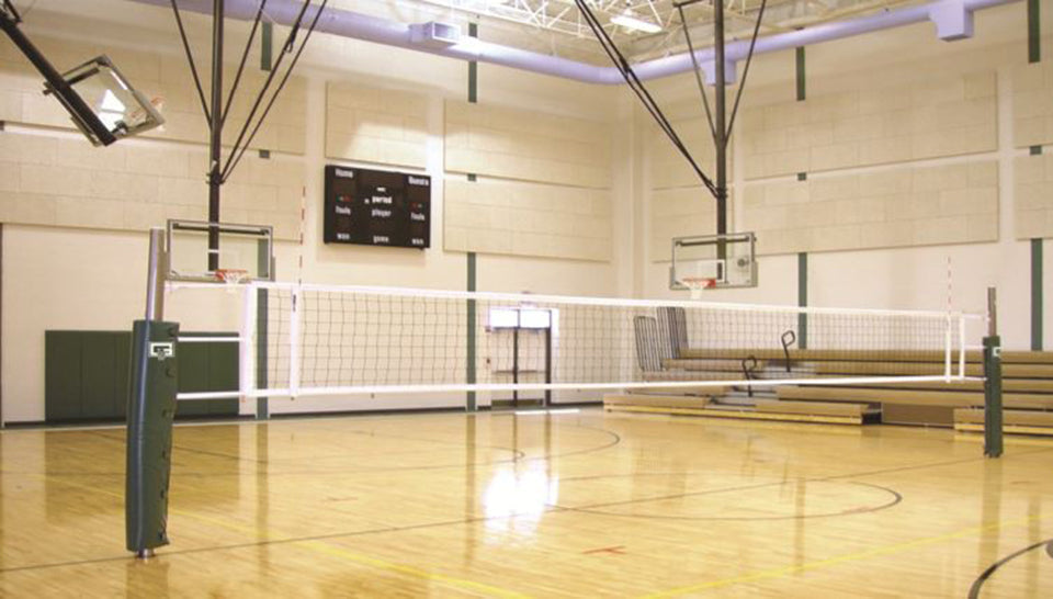 Gared Omnisteel Collegiate Steel Telescopic Two-Court Volleyball System