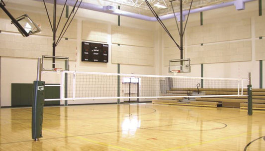 Gared Omnisteel Collegiate Steel Telescopic Two-Court Volleyball System