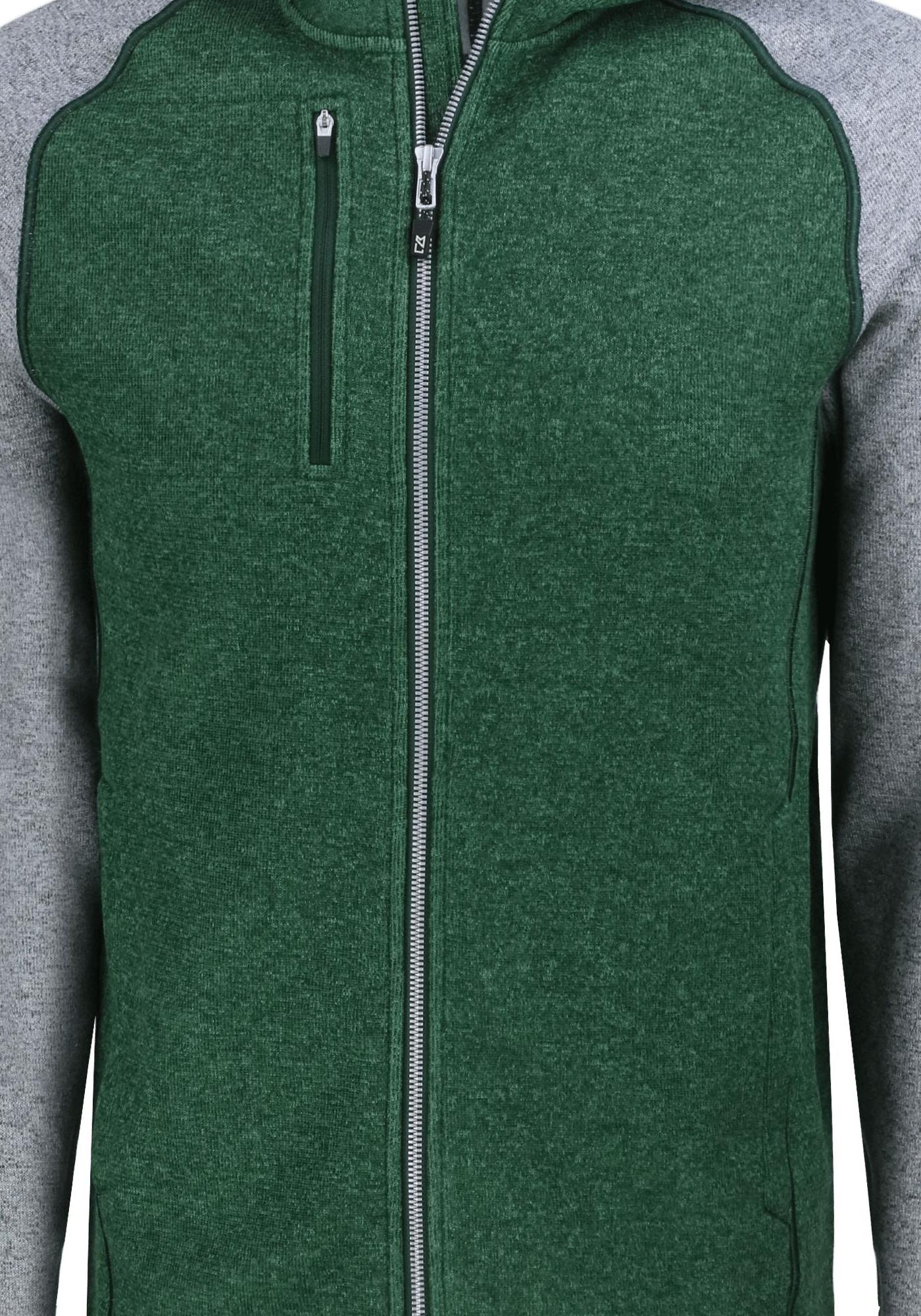 Cutter & Buck Men's Mainsail Sweater-Knit Full Zip Hooded Jacket