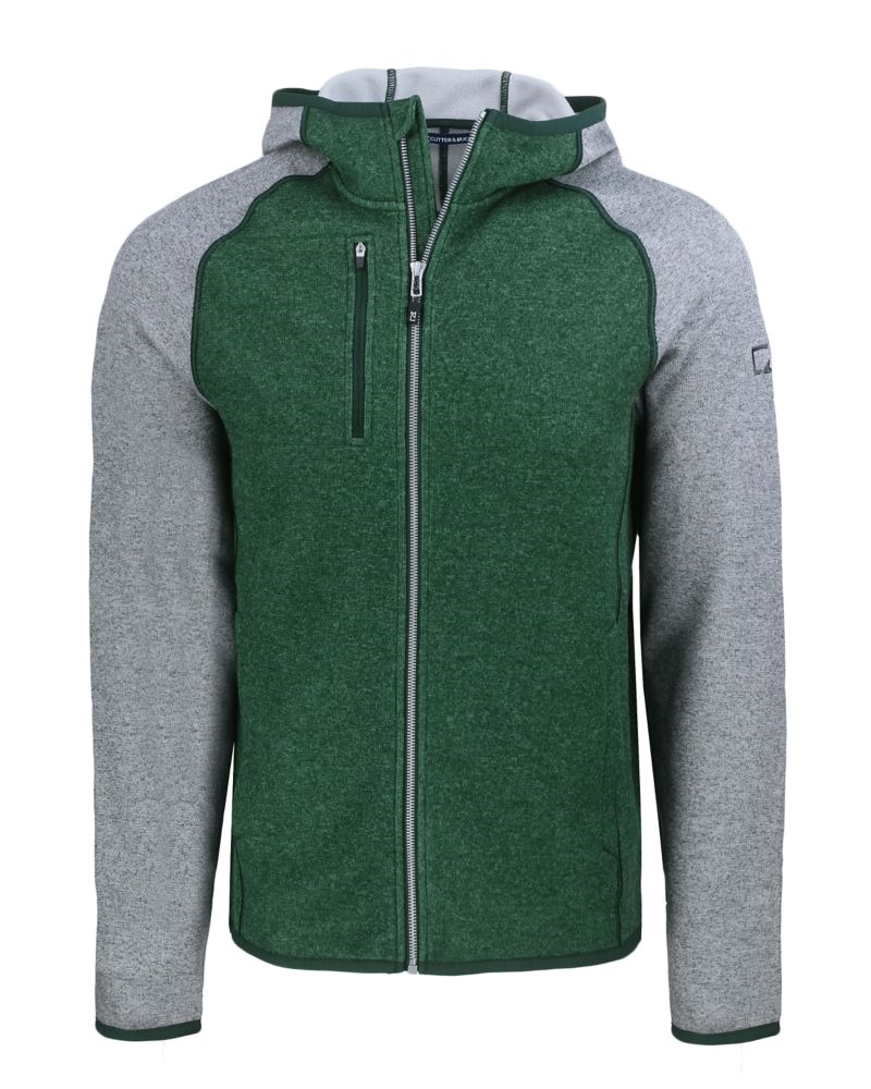 Cutter & Buck Men's Mainsail Sweater-Knit Full Zip Hooded Jacket