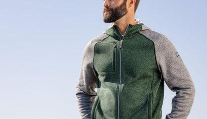Cutter & Buck Men's Mainsail Sweater-Knit Full Zip Hooded Jacket