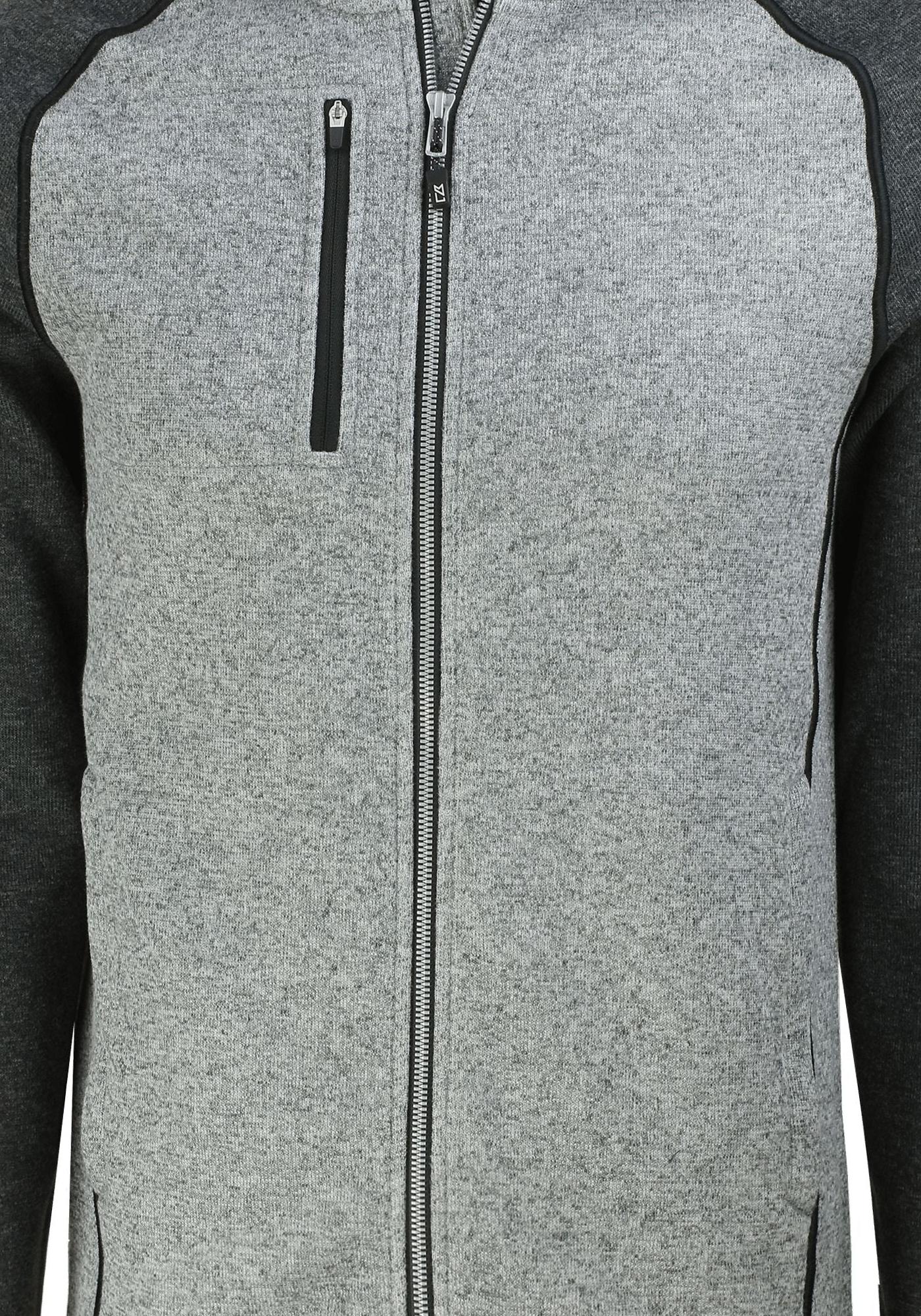 Cutter & Buck Men's Mainsail Sweater-Knit Full Zip Hooded Jacket