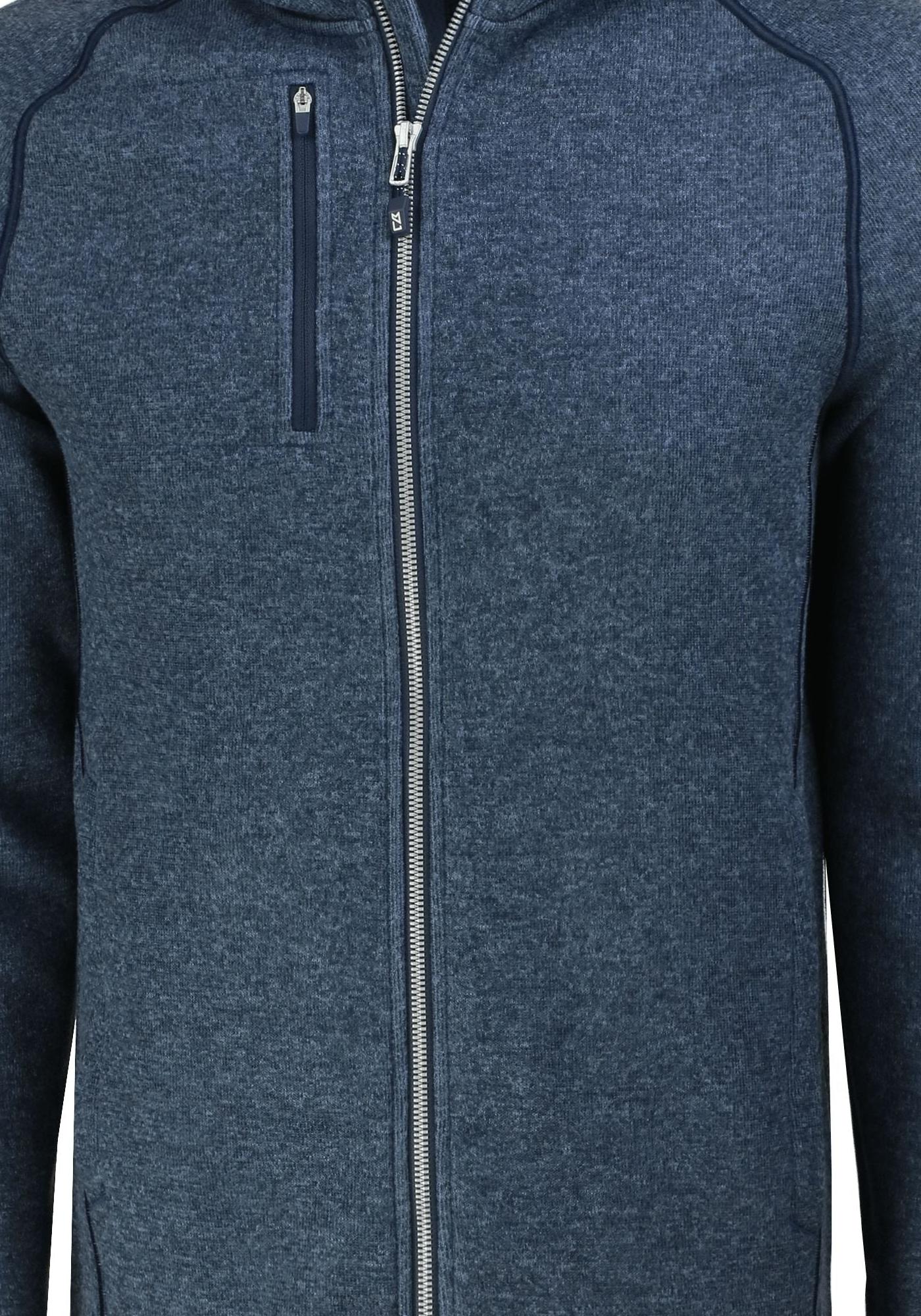 Cutter & Buck Men's Mainsail Sweater-Knit Full Zip Hooded Jacket