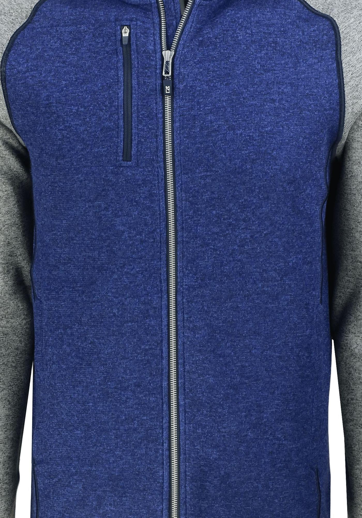 Cutter & Buck Men's Mainsail Sweater-Knit Full Zip Hooded Jacket