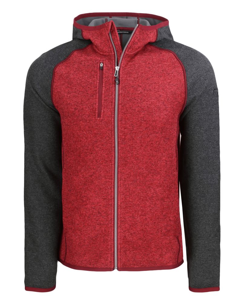 Cutter & Buck Men's Mainsail Sweater-Knit Full Zip Hooded Jacket