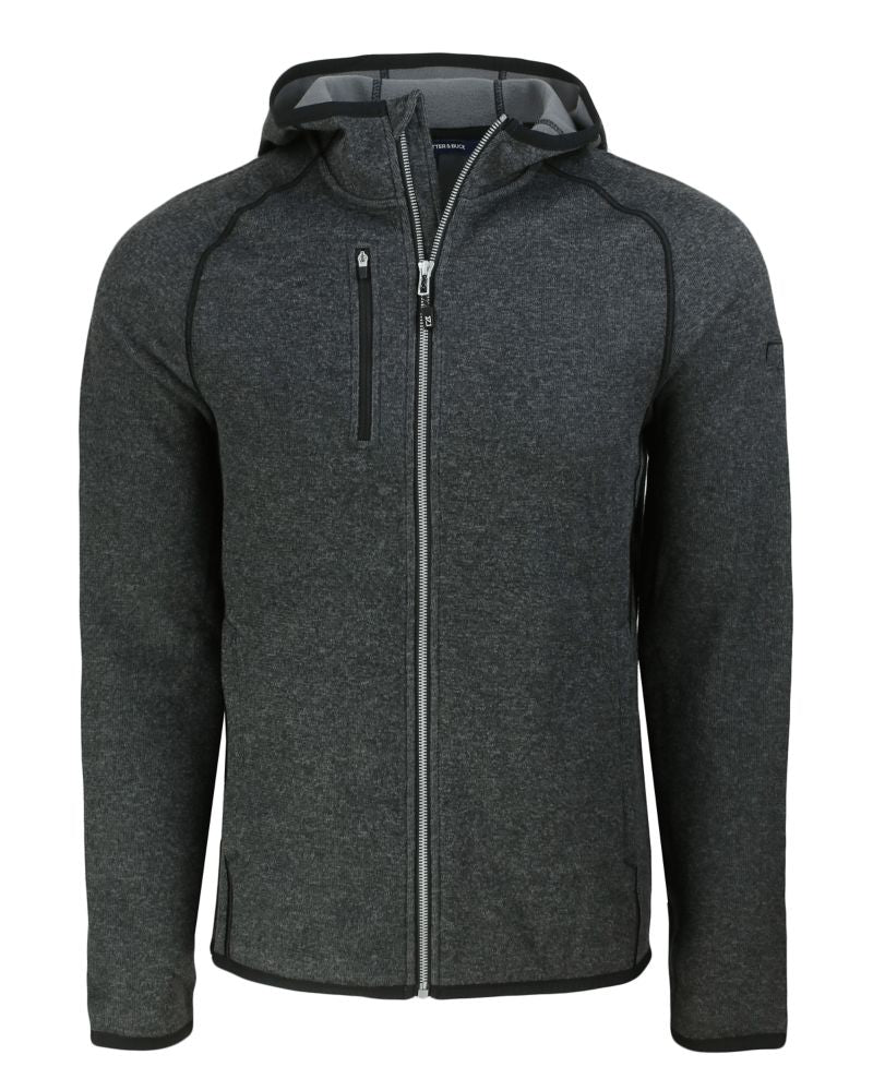 Cutter & Buck Men's Mainsail Sweater-Knit Full Zip Hooded Jacket