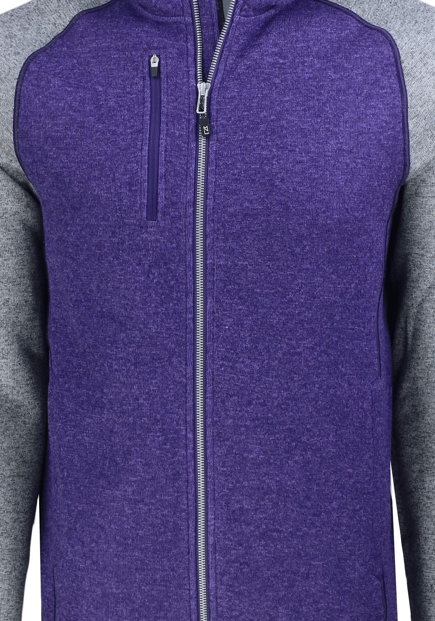 Cutter & Buck Men's Mainsail Sweater-Knit Full Zip Hooded Jacket