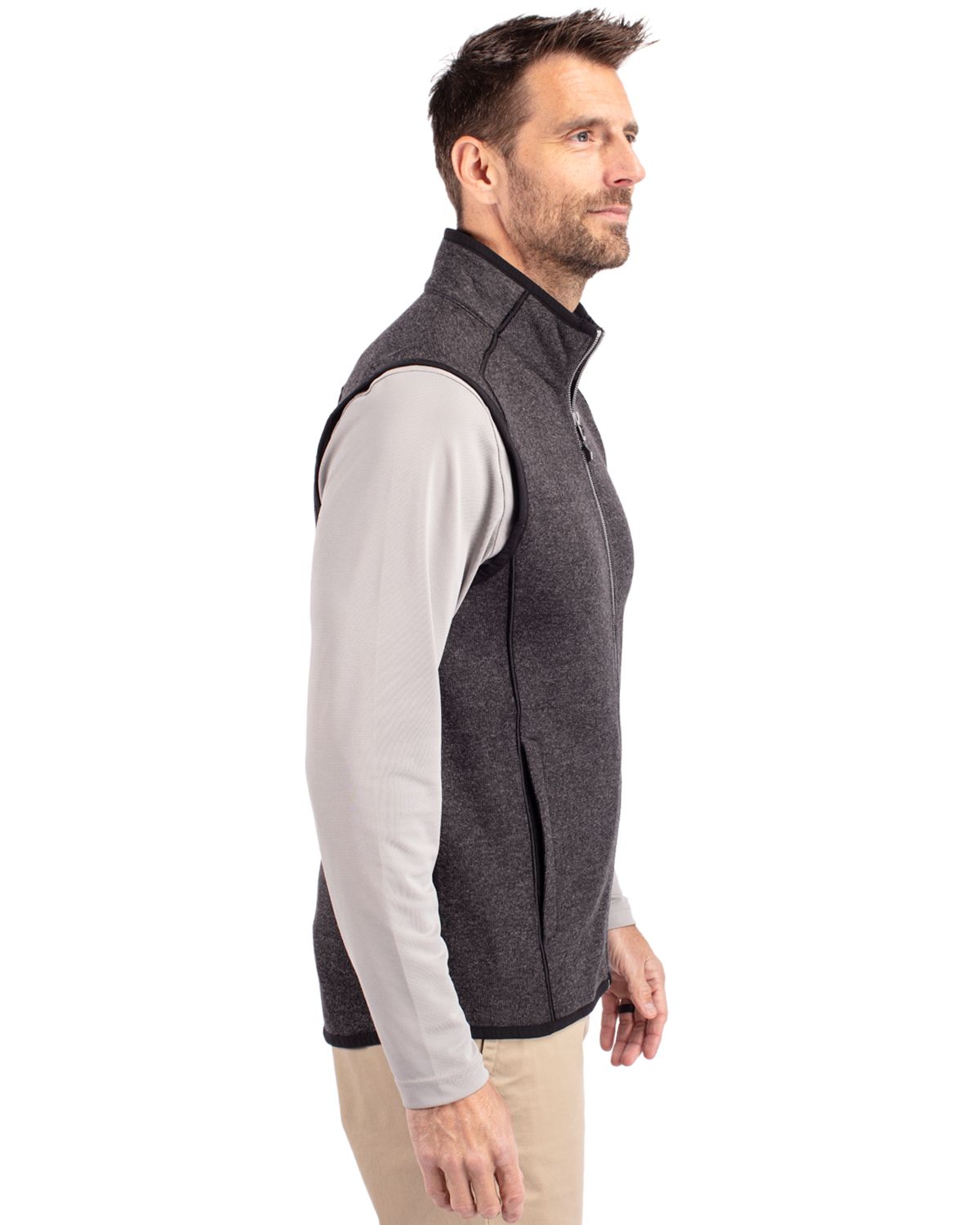Cutter & Buck Men's Mainsail Sweater-Knit Full Zip Vest