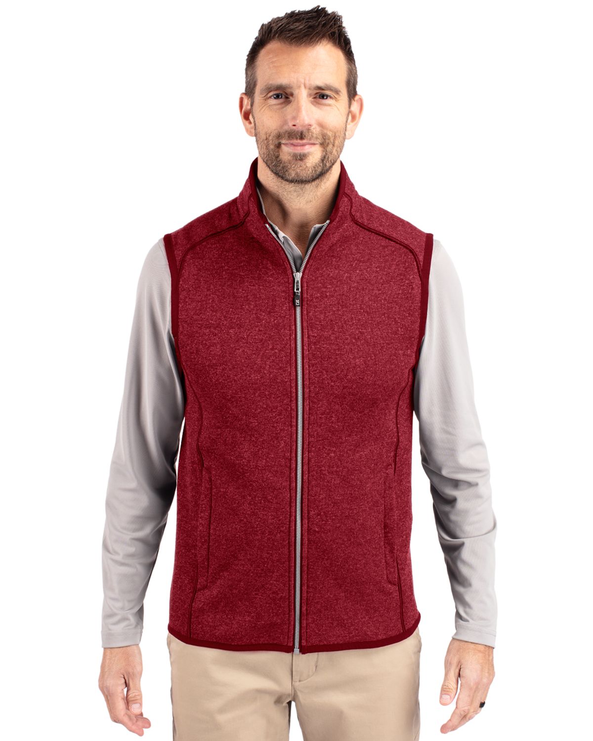 Cutter & Buck Men's Mainsail Sweater-Knit Full Zip Vest