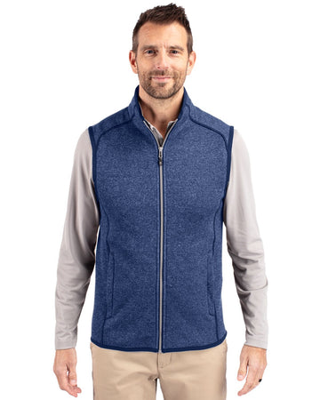 Cutter & Buck Men's Mainsail Sweater-Knit Full Zip Vest