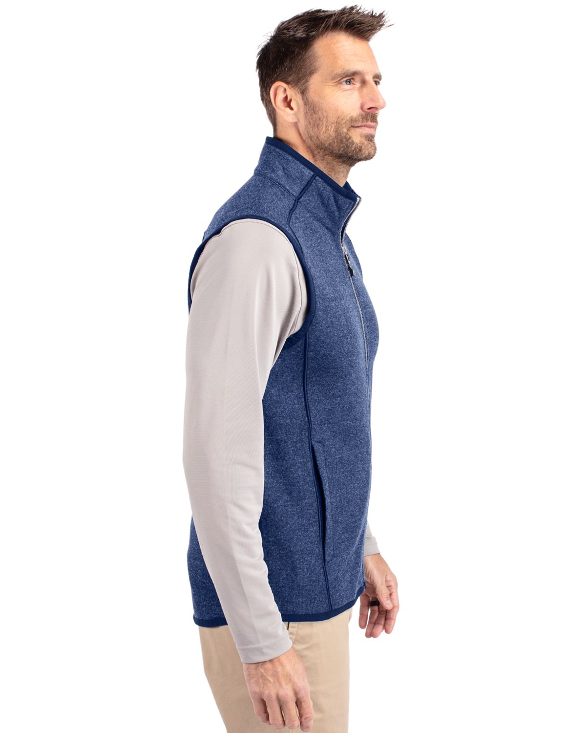 Cutter & Buck Men's Mainsail Sweater-Knit Full Zip Vest