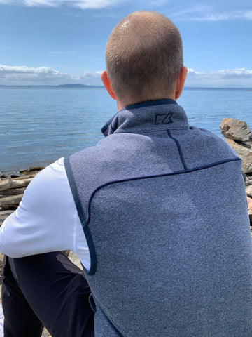 Cutter & Buck Men's Mainsail Sweater-Knit Full Zip Vest