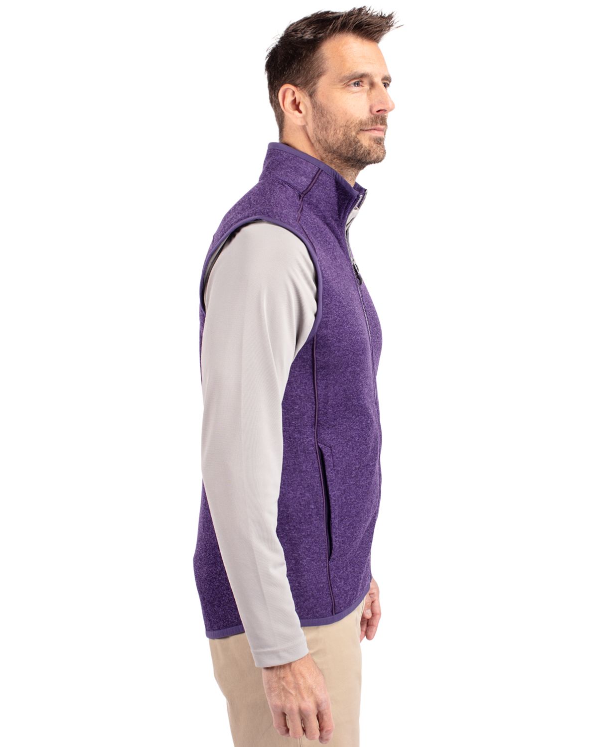 Cutter & Buck Men's Mainsail Sweater-Knit Full Zip Vest