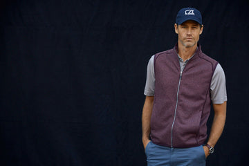 Cutter & Buck Men's Mainsail Sweater-Knit Full Zip Vest