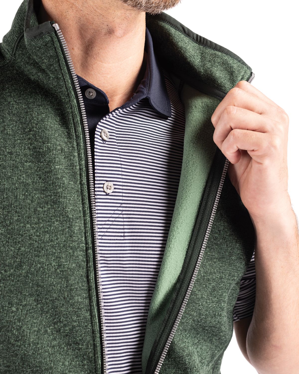 Cutter & Buck Men's Mainsail Sweater-Knit Full Zip Vest