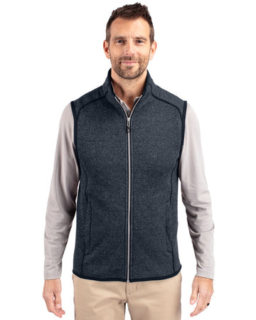 Cutter & Buck Men's Mainsail Sweater-Knit Full Zip Vest