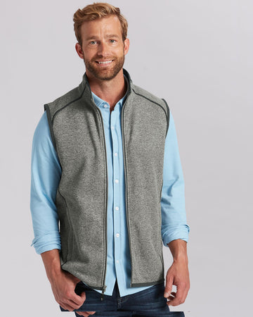 Cutter & Buck Men's Mainsail Sweater-Knit Full Zip Vest