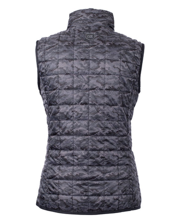 Cutter & Buck Women's Rainier Recycled Insulated Printed Puffer Full Zip Vest