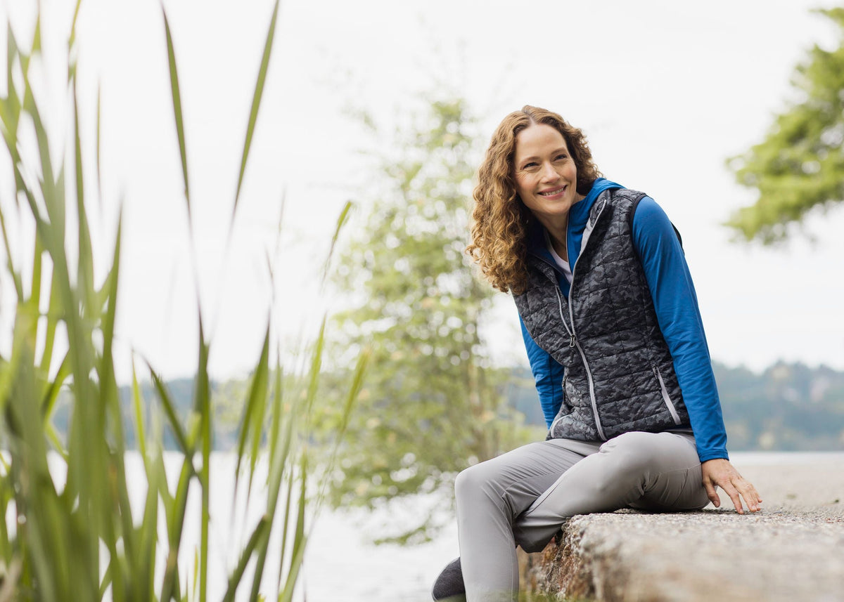 Cutter & Buck Women's Rainier Recycled Insulated Printed Puffer Full Zip Vest