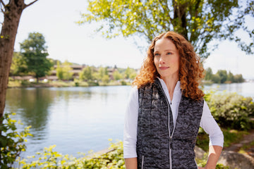 Cutter & Buck Women's Rainier Recycled Insulated Printed Puffer Full Zip Vest