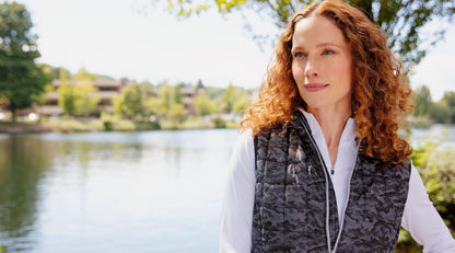 Cutter & Buck Women's Rainier Recycled Insulated Printed Puffer Full Zip Vest