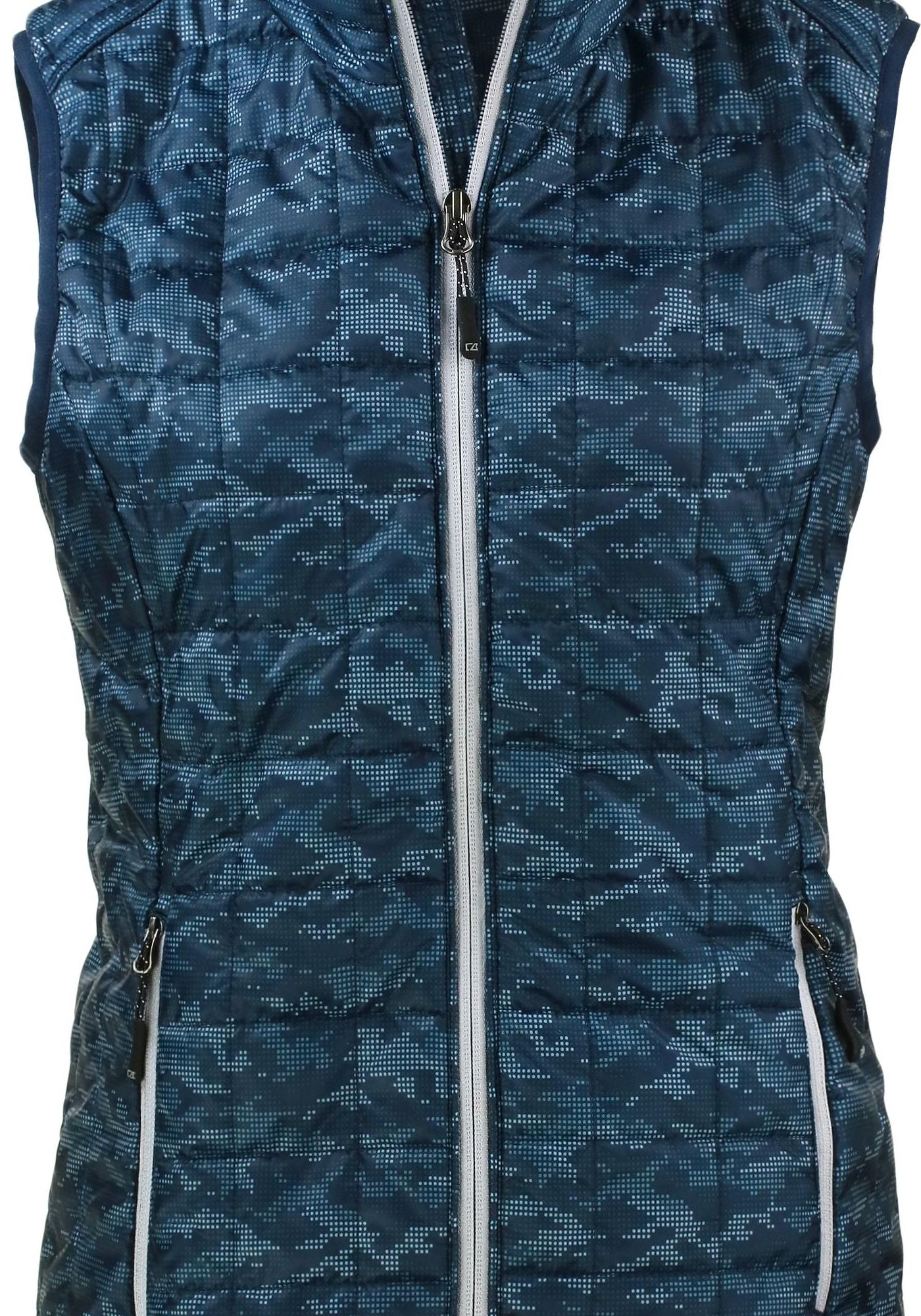 Cutter & Buck Women's Rainier Recycled Insulated Printed Puffer Full Zip Vest