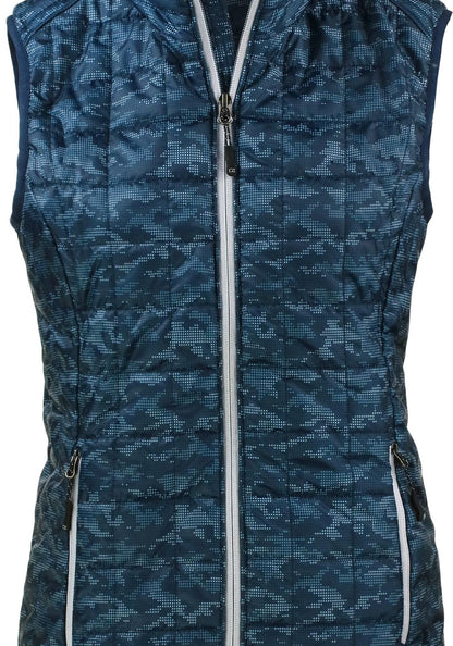 Cutter & Buck Women's Rainier Recycled Insulated Printed Puffer Full Zip Vest