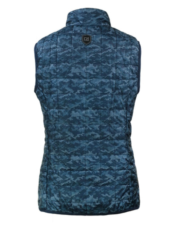 Cutter & Buck Women's Rainier Recycled Insulated Printed Puffer Full Zip Vest