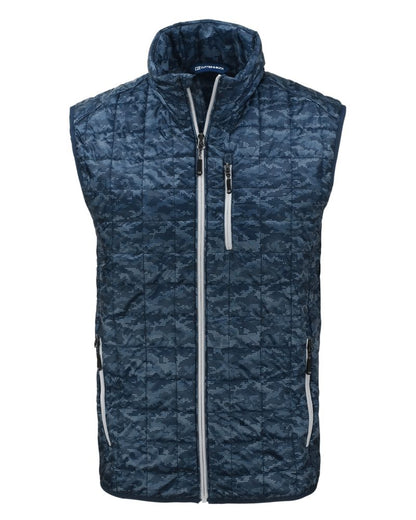 Cutter & Buck Men's Rainier Recycled Insulated Printed Puffer Full Zip Vest