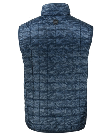 Cutter & Buck Men's Rainier Recycled Insulated Printed Puffer Full Zip Vest