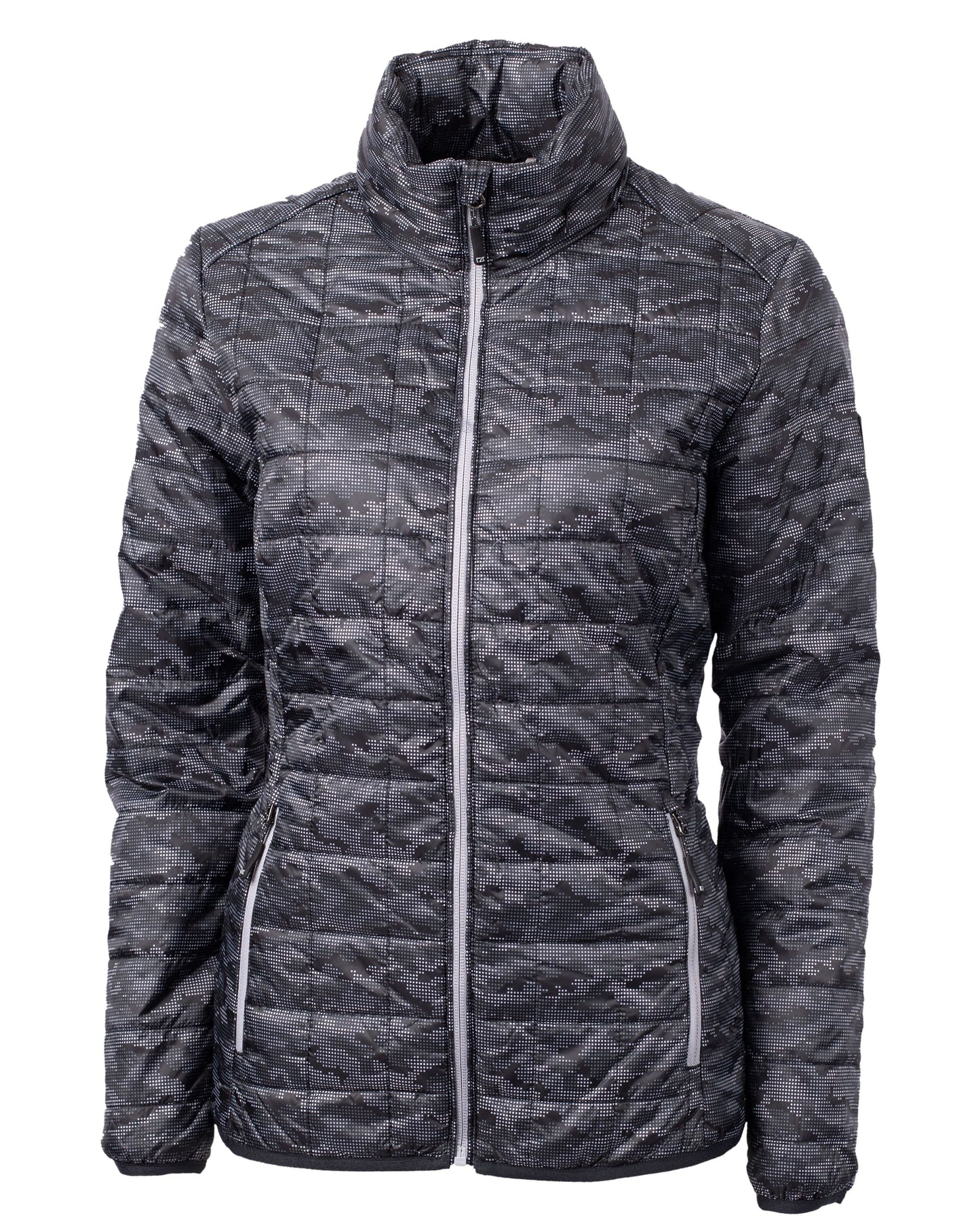 Cutter & Buck Women's Rainier Recycled Insulated Printed Puffer Full Zip Jacket