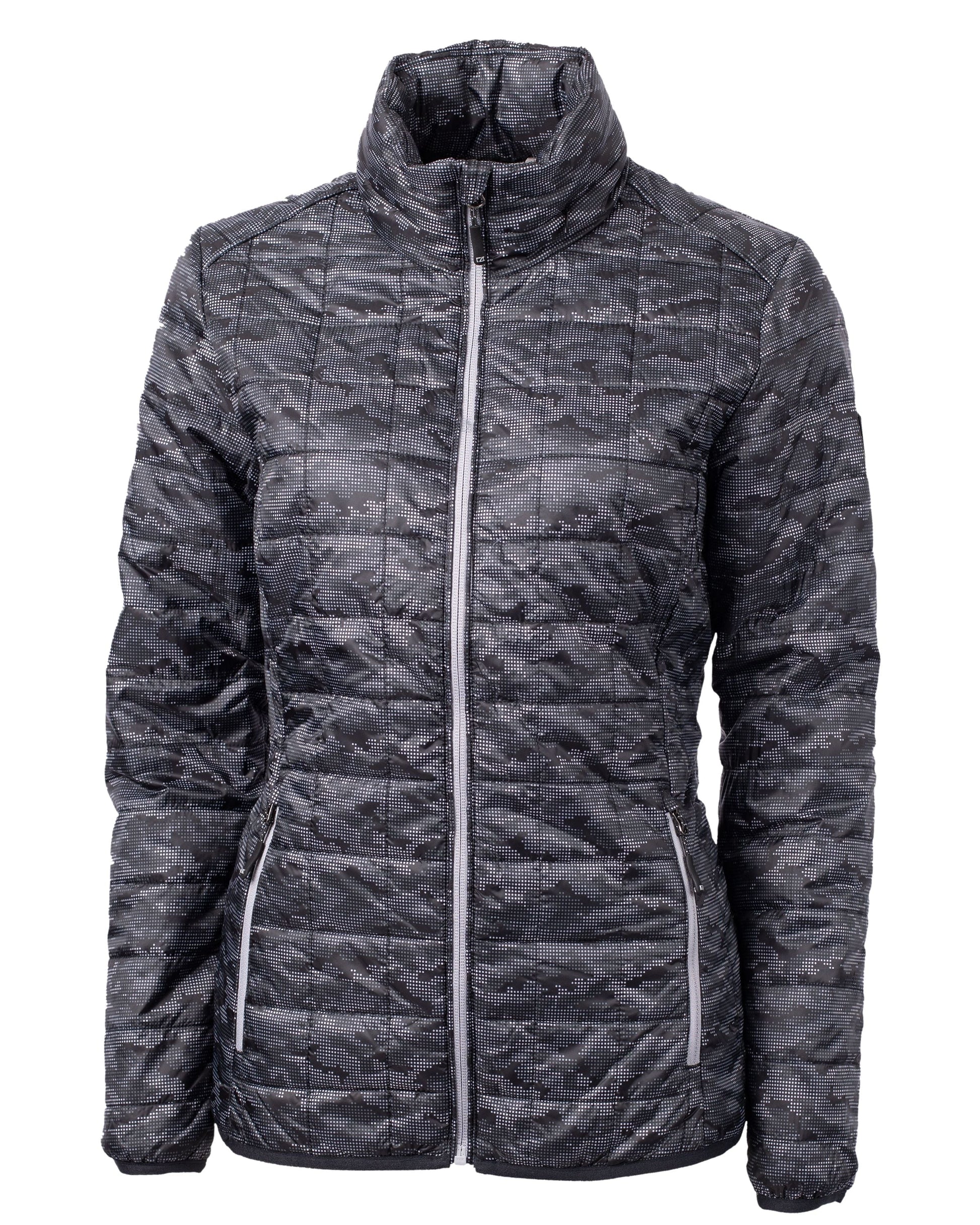 Cutter & Buck Women's Rainier Recycled Insulated Printed Puffer Full Zip Jacket