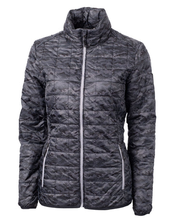 Cutter & Buck Women's Rainier Recycled Insulated Printed Puffer Full Zip Jacket