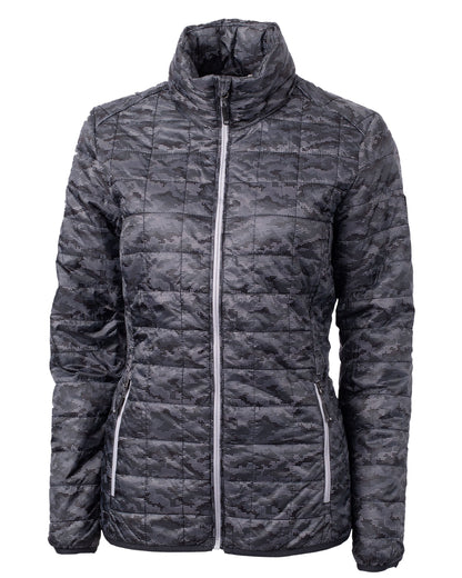 Cutter & Buck Women's Rainier Recycled Insulated Printed Puffer Full Zip Jacket