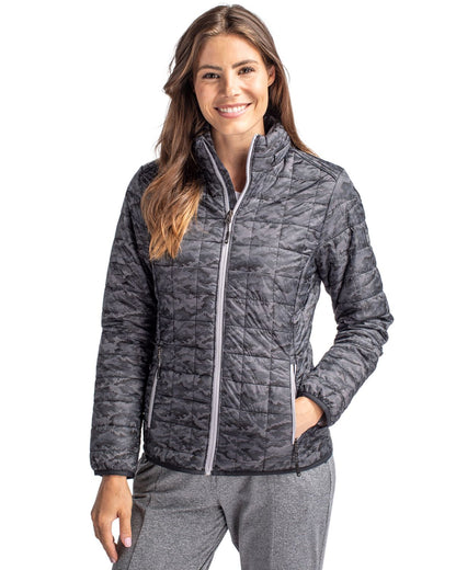 Cutter & Buck Women's Rainier Recycled Insulated Printed Puffer Full Zip Jacket