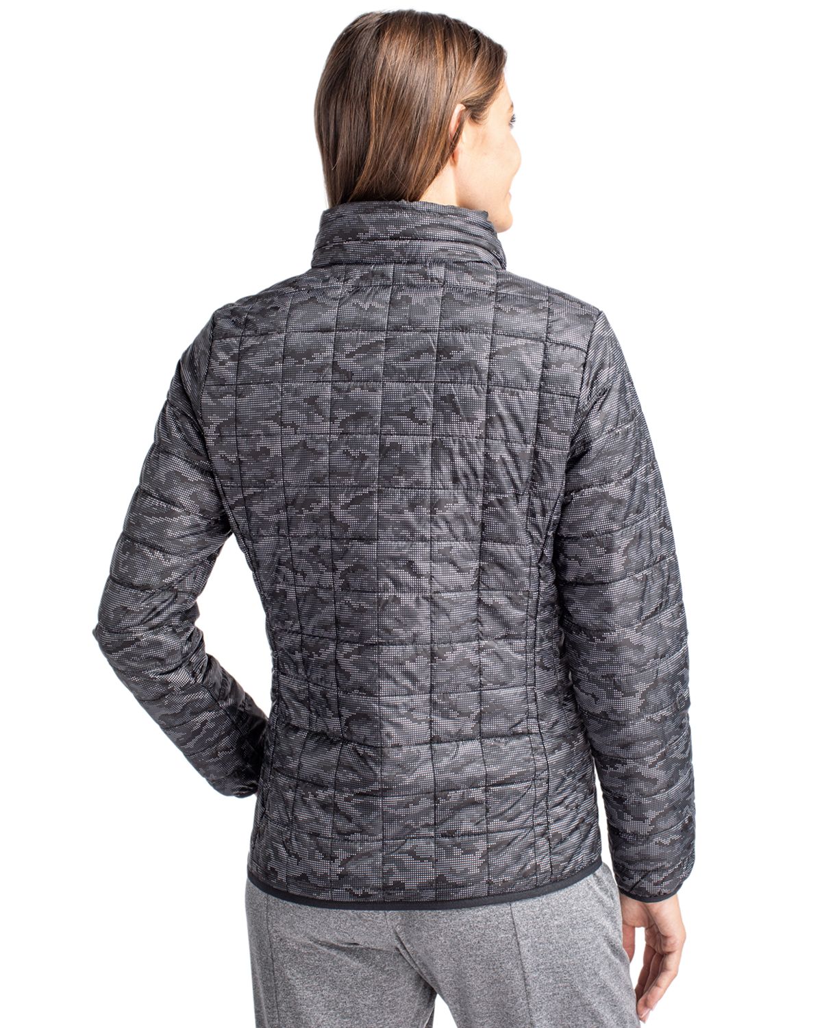 Cutter & Buck Women's Rainier Recycled Insulated Printed Puffer Full Zip Jacket