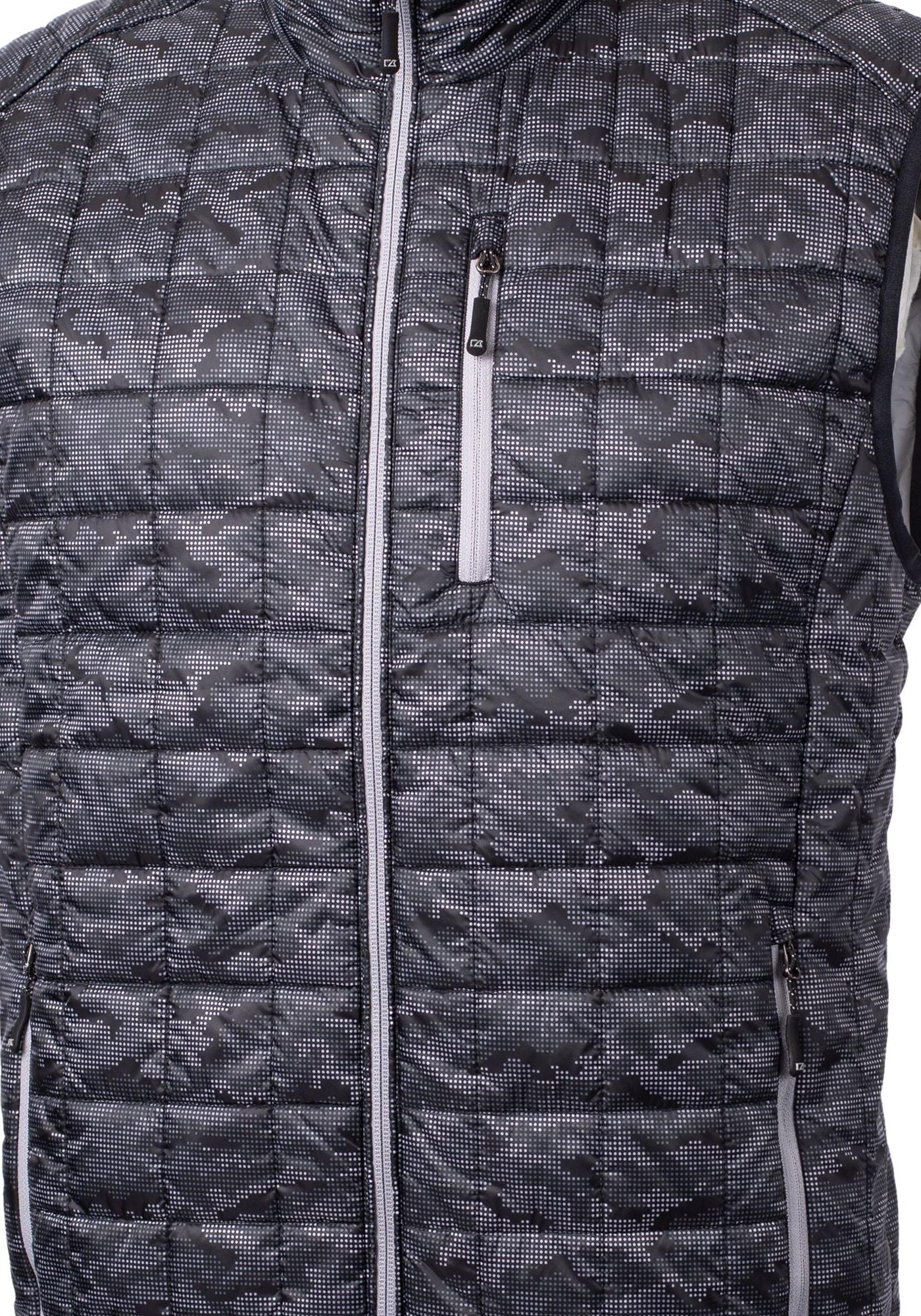 Cutter & Buck Men's Rainier Recycled Insulated Printed Puffer Full Zip Vest