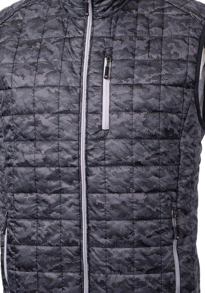 Cutter & Buck Men's Rainier Recycled Insulated Printed Puffer Full Zip Vest