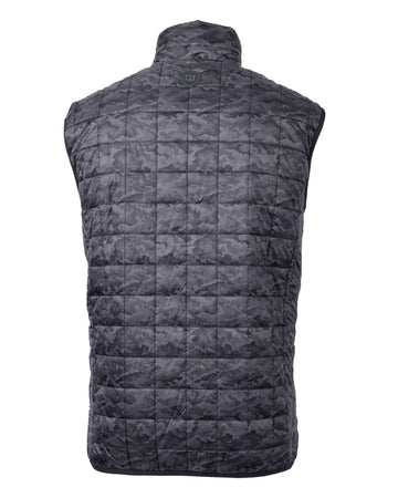 Cutter & Buck Men's Rainier Recycled Insulated Printed Puffer Full Zip Vest