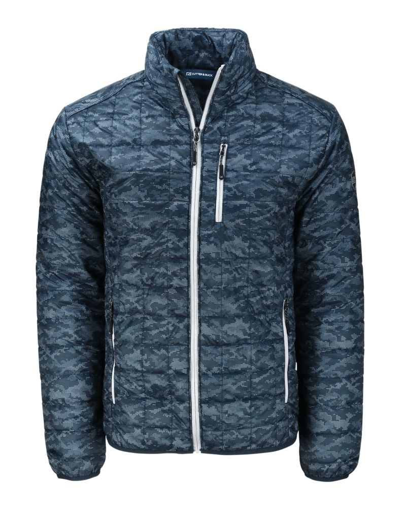 Cutter & Buck Men's Rainier Recycled Insulated Printed Puffer Full Zip Jacket