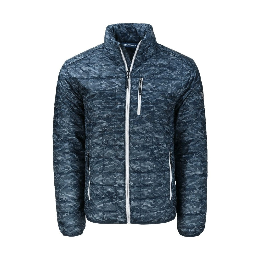 Cutter & Buck Men's Rainier Recycled Insulated Printed Puffer Full Zip Jacket