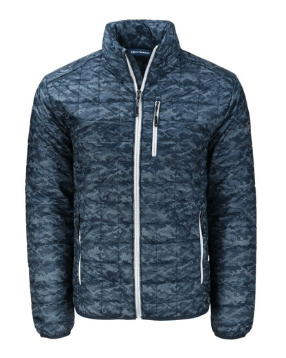 Cutter & Buck Men's Rainier Recycled Insulated Printed Puffer Full Zip Jacket
